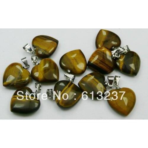 HOT!hot free Shipping new 2014 Fashion diy 5pcs tigers eye heart pendant 25mm AAA MY4700