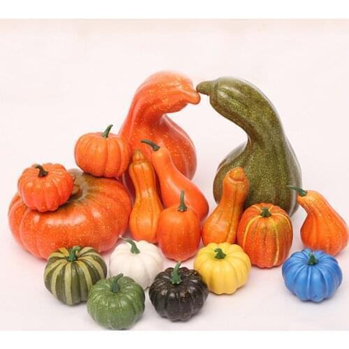 1Pcs Mini Artificial Pumpkin Simulation Vegetable Halloween DIY Craft Fake Pumpkin Home Birthday Wedding Restaurant Decor Props