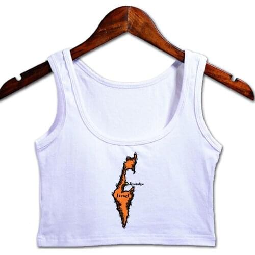 Israel Map Jerusalem Palestine Isreal Holy Land Tank Top Interesting Top Customize Sleeveless Sexy Summer For Girl S-XXL Vest