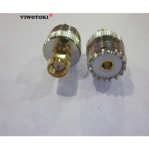 Genuine Copper Coaxial Adapter RF Connector PL259 Converter Coax Connectors SMA male to UHF Female