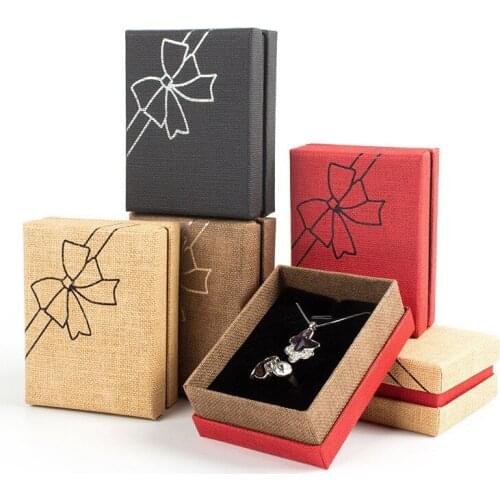 Kraft Paper Box for Jewlery Earring Ring Necklace Gift Packaging Organizer Cardboard Boxes Display Storage Packing Box