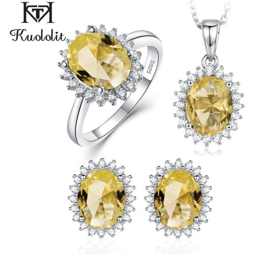 Kuololit Diaspore Gemstone Jewelry Set for Women Solid 925 Sterling Silver Color Change Turkish Yellow Pink 204# Fine