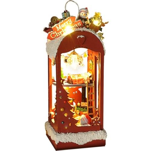 Christmas Cabin Cottage Dollhouse Miniature DIY House With Snow And Ice A Collectible Building Or Home Decoration