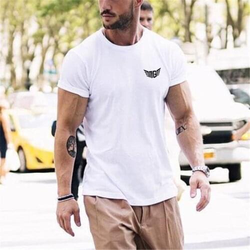 Mens Fitness Shirts Clothing Trend Casual T Shirts Brand New Fashion T Shirts Men Cool Tee Shirt Tops Short Sleeve Cotton Tshirt