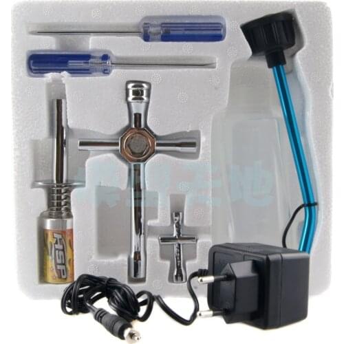 HSP Nitro Engine Tools Kit , 7 in Box, include rechargeable Glow Plug Igniter and charger, For RC Nitro Car Buggy 80141 80142A