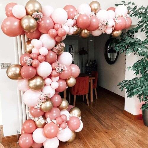 126Pcs Vintage powder latex balloon Chain set Wreaths Arch birthday wedding party decoration balloons