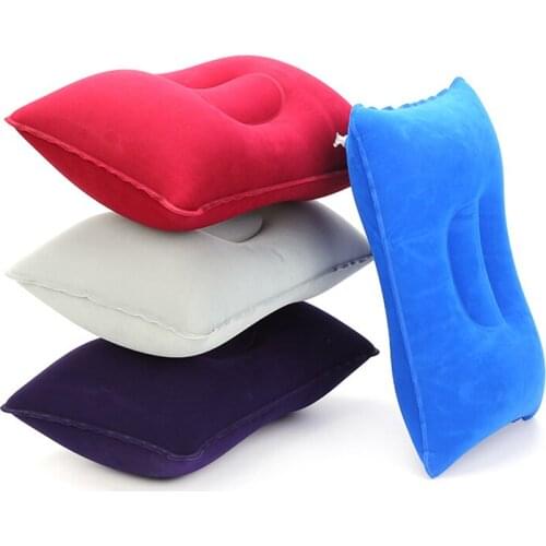 Inflatable Pillow Ultralight Portable Flocking Square Folding Soft Hiking Beach Car Plane Head Rest Outdoor Camping Equipment
