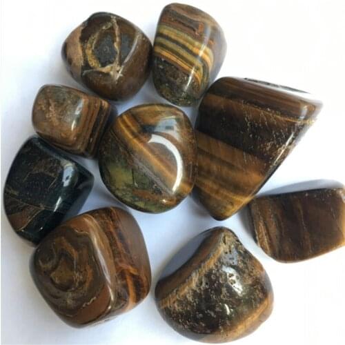 Natural tiger eye tumbled stone crystals palm healing stones for home decoration