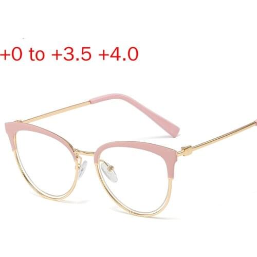 Women Cat Multifocal Lenses Reading Glasses Men Fashion Half Rim Progressive Glasses Photochromic Diopter Sunglasses with Box NX