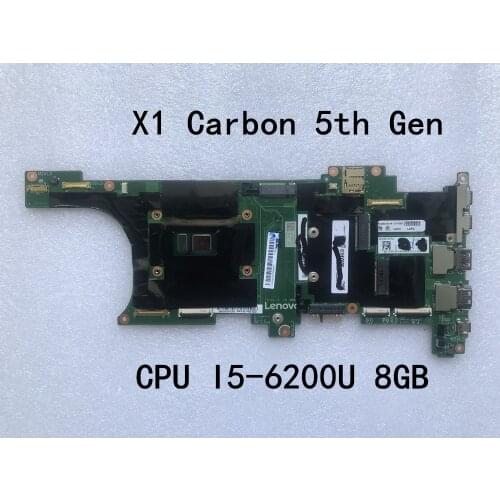 Original laptop Lenovo ThinkPad X1 Carbon 5th Gen Motherboard main board i5-6200 CPU 8GB FRU 01HY000 01AY092 01AY094