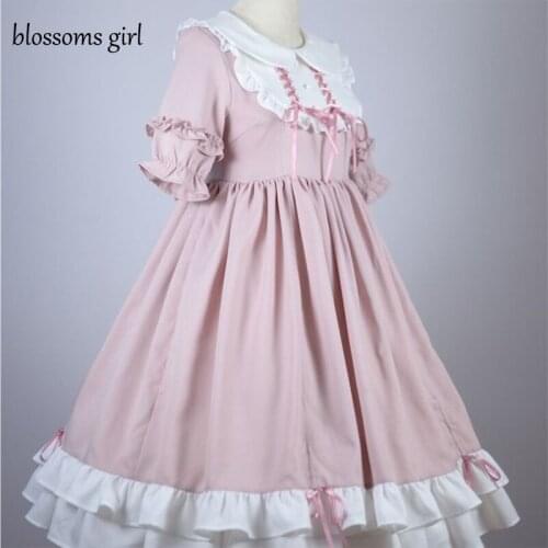 Lolita Dress Lolita Skirt Spring and Summer Soft Girl Lolita Skirt Student Cute OP Short-sleeved Dress