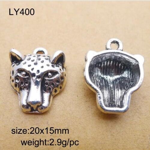 25pcs Antique Silver Alloy Leopard Charms Pendants For Bracelet Necklace Jewelry Making DIY Handmand Craft 20x15mm