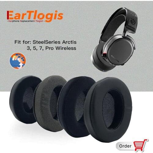 EarTlogis Replacement Ear pads for SteelSeries Arctis 3, 5, 7, Pro Wireless Headset Parts Earmuff Cover Cushion Cups Pillow