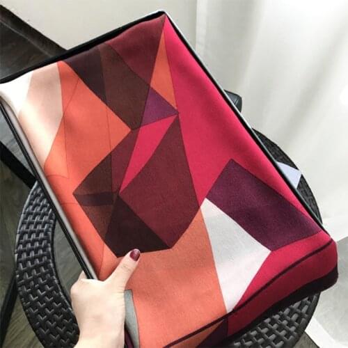 Unique Real 100% Silk Scarf Pashmina Women Printed Striped Elegant Female Summer Spring Autumn Thin Soft Shawl