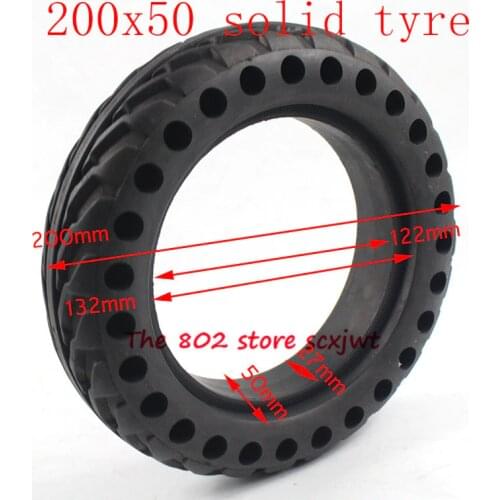200x50 Explosion-proof Electric Bike Scooter Tubeless Tyres 8 Inch Motorcycle Solid Wheel Tires Bee Hive Holes