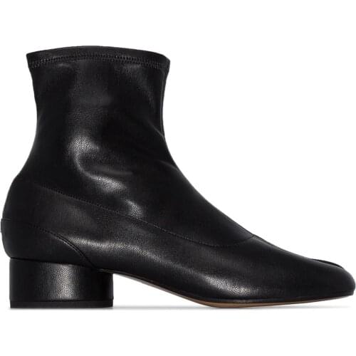 Women Shoes Paris Tabi 30mm Ankle Boots Low Block Heel Sock Style Split Toe