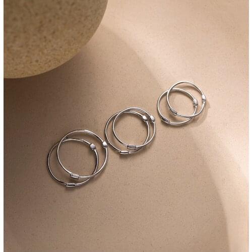 925 sterling silver earrings fashion circle ear bone ear buckle simple temperament personality wild woman girl silver ear jewel