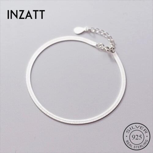 INZATT Real 925 Sterling Silver Geometric Bracelet For Fashion Women Party Hiphop Fine Jewelry Minimalist Accessories Gift