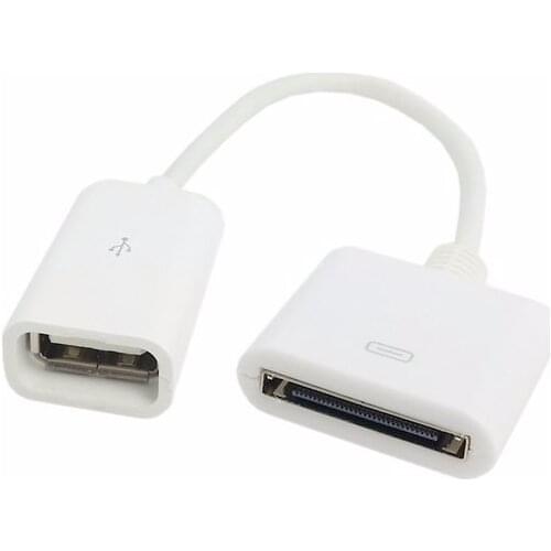 1 PC 30Pin Female to USB Female Data Sync Charging Cable Adapter For iPhone 4 4S Black/White