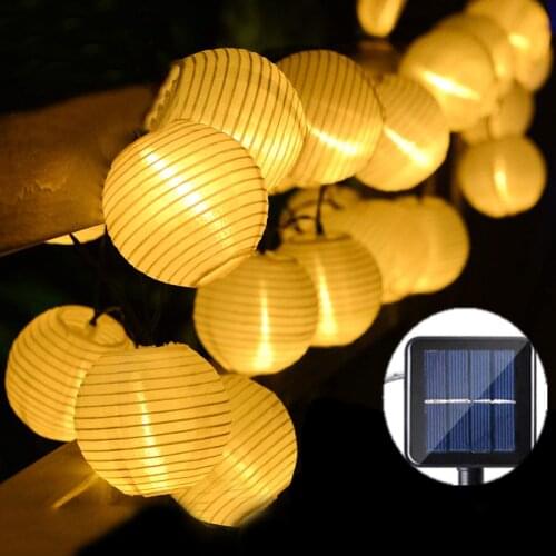 10/20/30LEDS IP65 Outdoor Solar Lantern Ball String Light Patio Party Xmas Solar Globe Ball Garland Fairy Light