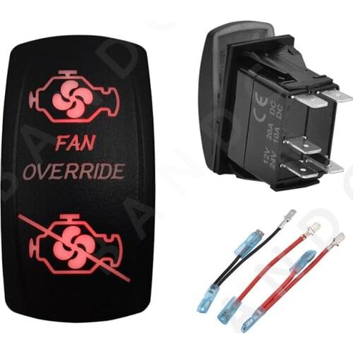 Jumper Wires Set，FAN OVERRIDE 12V 24V Car Boat Caravan Rocker Switches Waterproof Car Buttons Dual Red LED Lights Interior Parts