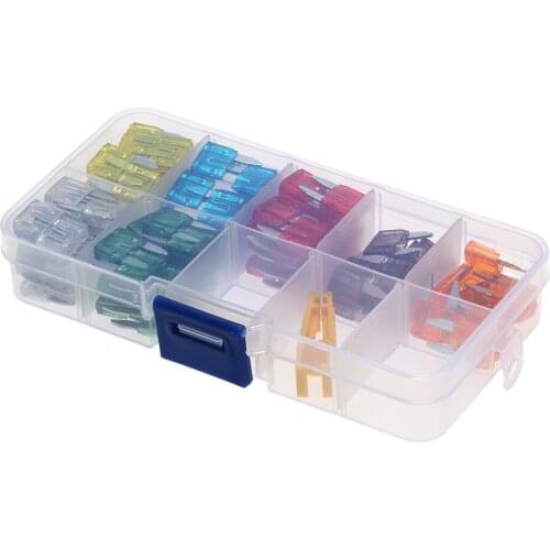 120pcs Assortment Car Mini Fuse 5A 7.5A 10A 15A 20A 25A 30A Amp Zinc Auto Blade Type Fuses with Clip for Vehicle Boat Truck SUV