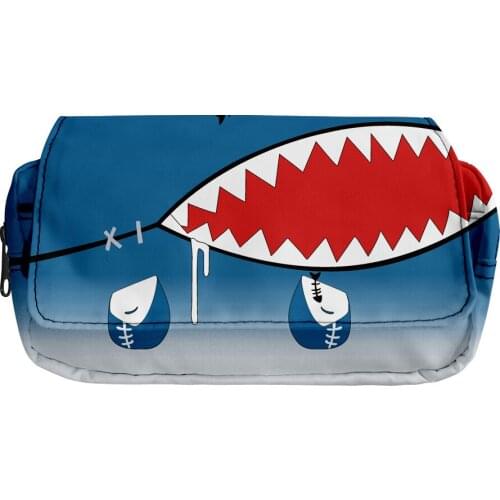 2021 3D Gawr Gura Hololive English Women Simple Double layer Makeup Bag Lady Bag Mini Cosmetic Bag Child Stationery Storage Bag