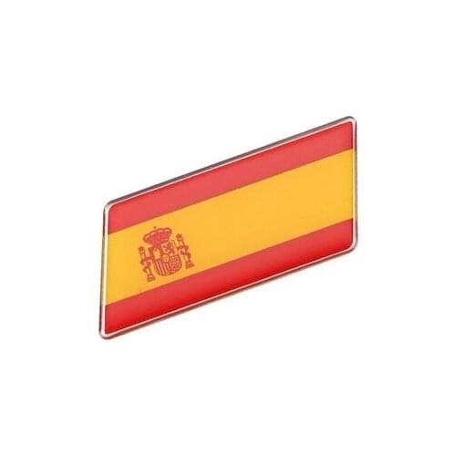 3D Spain Flag Auto Fender Epoxy Emblem Badge Motorcycle Fairing Decals Sticker Car Accessories