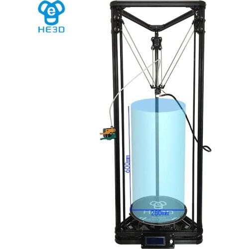 HE3D K280 Kossel delta 3D printer,DC 24V400w power, large printing size , high speed,auto level, heat bed,support multi material