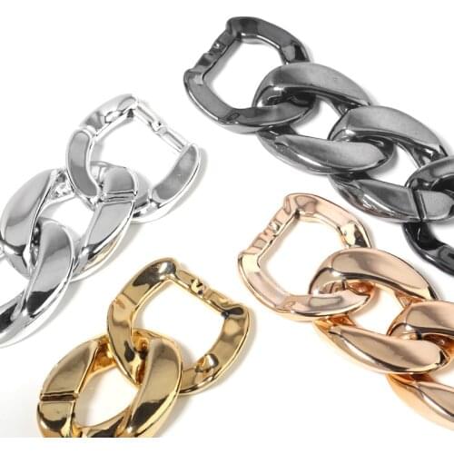 50pcs/lot Gold Acrylic Buckle Beads DIY Connectors Accessories Loops Strap Bag Chains Shoes Buckle N441-02