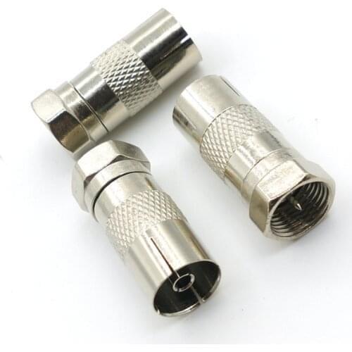8pcs F Male Plug to PAL Female Jack Straight RF coaxial adapter F-type Adapter