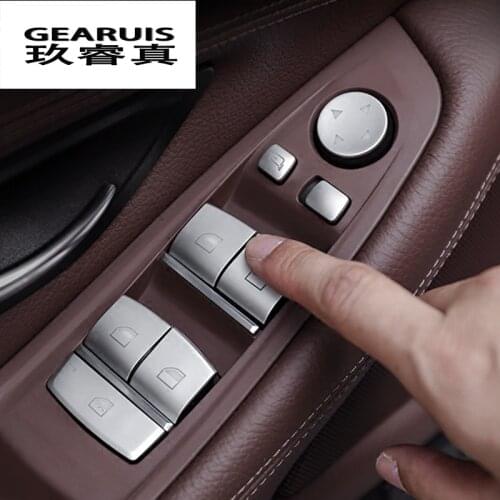 Car Styling Door Armrest panel Covers Stickers Trim for BMW X5 F15 X6 F16 Window Glass Lifting Buttons Interior Auto Accessories
