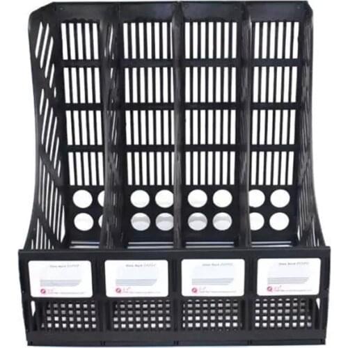 File Holder Document Tray 4-Grid Desktop Storage File Organizer Mesh Files Shelf Desktop File Rack Book Holder Office Supplies