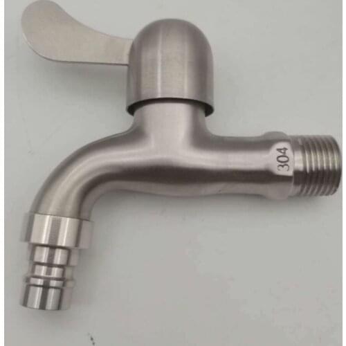 G1/2" 304 Stainless Steel Washing Machine Faucet Thickened Explosion-proof Single Cold Quick Open Single Cold Faucet