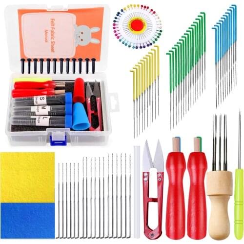LMDZ 95Pcs Felting Needles, Needle Felting Tools Kit with 8 Needles Felting Tool Holder, Foam Mat, Scissors, Instructions