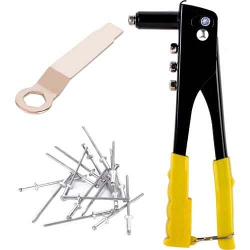Rivet Tool Riveter Gun with 60Pcs Steel Blind Rivets Repair Tools Kit Heavy Duty Hand Tool Set for Metal Woodworking