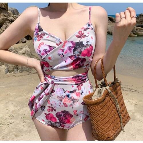 Swimwear 2021 Fashion Women Swimsuit Summer Beach Styles Sexy Floral Print High Waist Split Bikini maillot de bain 2 pièce femme