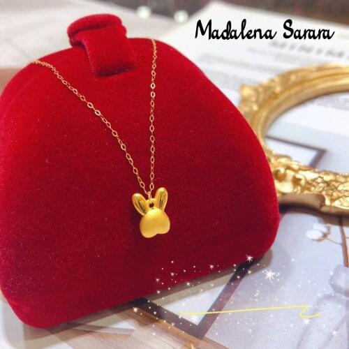 MADALENA SARARA Cartoon Charm Gourd Pendant Mini 24k Pure Gold Animal Pendant Necklace Little Gift Girl Jewelry