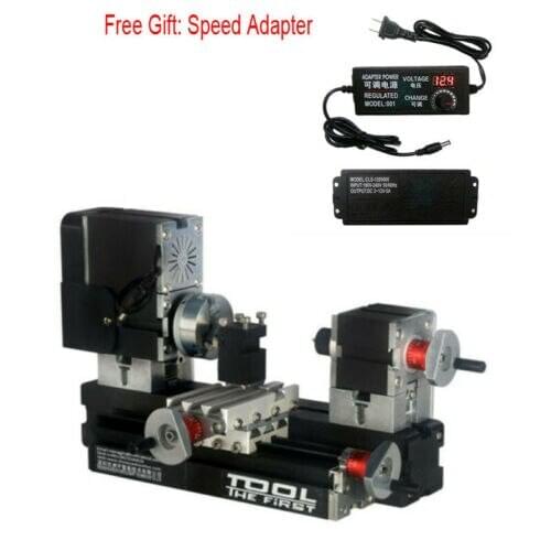 60W 12000rpm Mini Metal Lathe Soft Metalworking Woodworking DIY Model Making