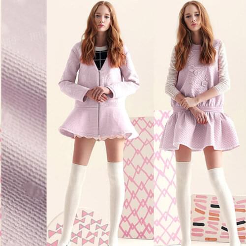 Fashionable soft pink mouth three-dimensional relief cotton texture fashionable purple wave dot double jacquard fabric