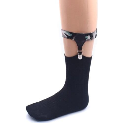 Nylon Sock Suspenders Holder Camouflage Adjustable Garters Belt with Double Clip X5XA