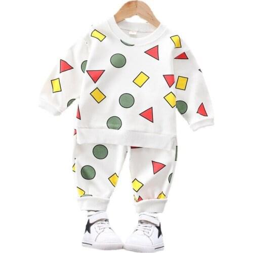 New Spring Autumn Toddler Casual Costume Boys Girls Fashion T Shirt Pants 2Pcs/set Kids Cotton Clothes Children Print Sportswear