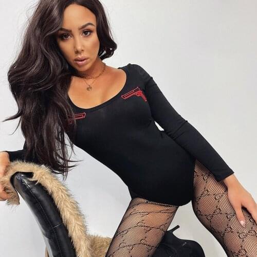 Sexy Stretch Solid Bodysuit Women One Word Collar 2021 Fall Winter Street Leisure High Collar Long Sleeve Short Jumpsuits Mujer
