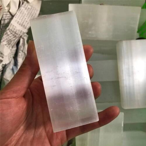 Polished High Quality Minerals Plate Natural White Selenite Slab for Healing Decoration