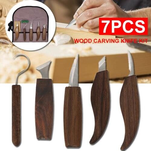 7pcs/set Durable Chip Carving Tool Wood Carving Tool Chisel Woodworking Hand Tool Whittling Cutter Chip