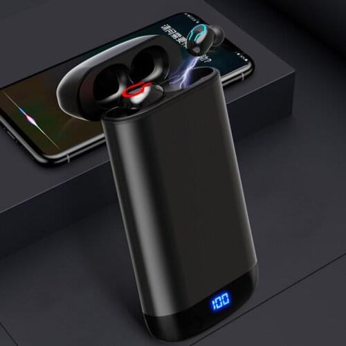 Q66 Bluetooth Earphone HD Stereo Dual Mic Wireless V5.0 Headphones Sports Waterproof Headsets With 6000mAh Battery Charging Box