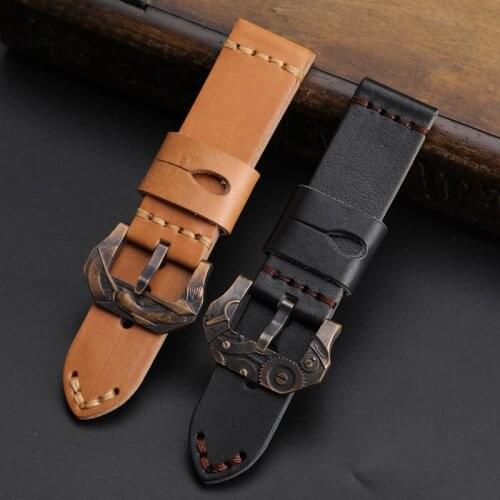 Handmade First Layer Cowhide Strap Suitable For Bronze Vintage Strap, 20 22 24MM Suitable For PAM111 441