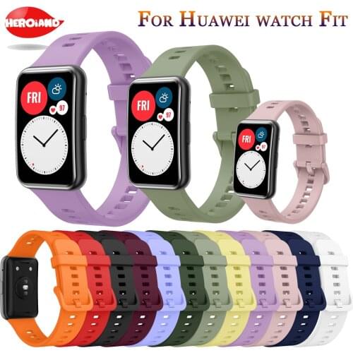 Soft Silicone Band For Huawei Watch Fit Strap with Tool Woman Man sport Bracelet correa Strap For Huawei Fit smart watch strap