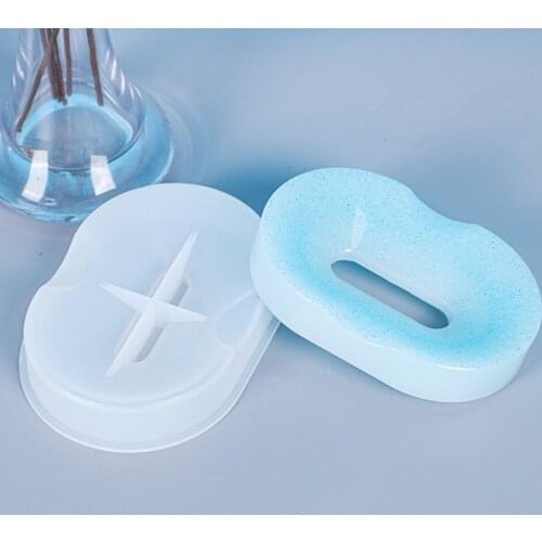 DIY Crystal Epoxy Resin Mold Draining Soap Box Casting Mold Non-stick Silicone Mirror Handmade Soup Holder Making Mould