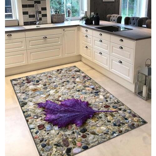 Grey color stone purple leaf patterned kitchen rug modern carpet rug personalized gift free shipping kitchenware grey runner